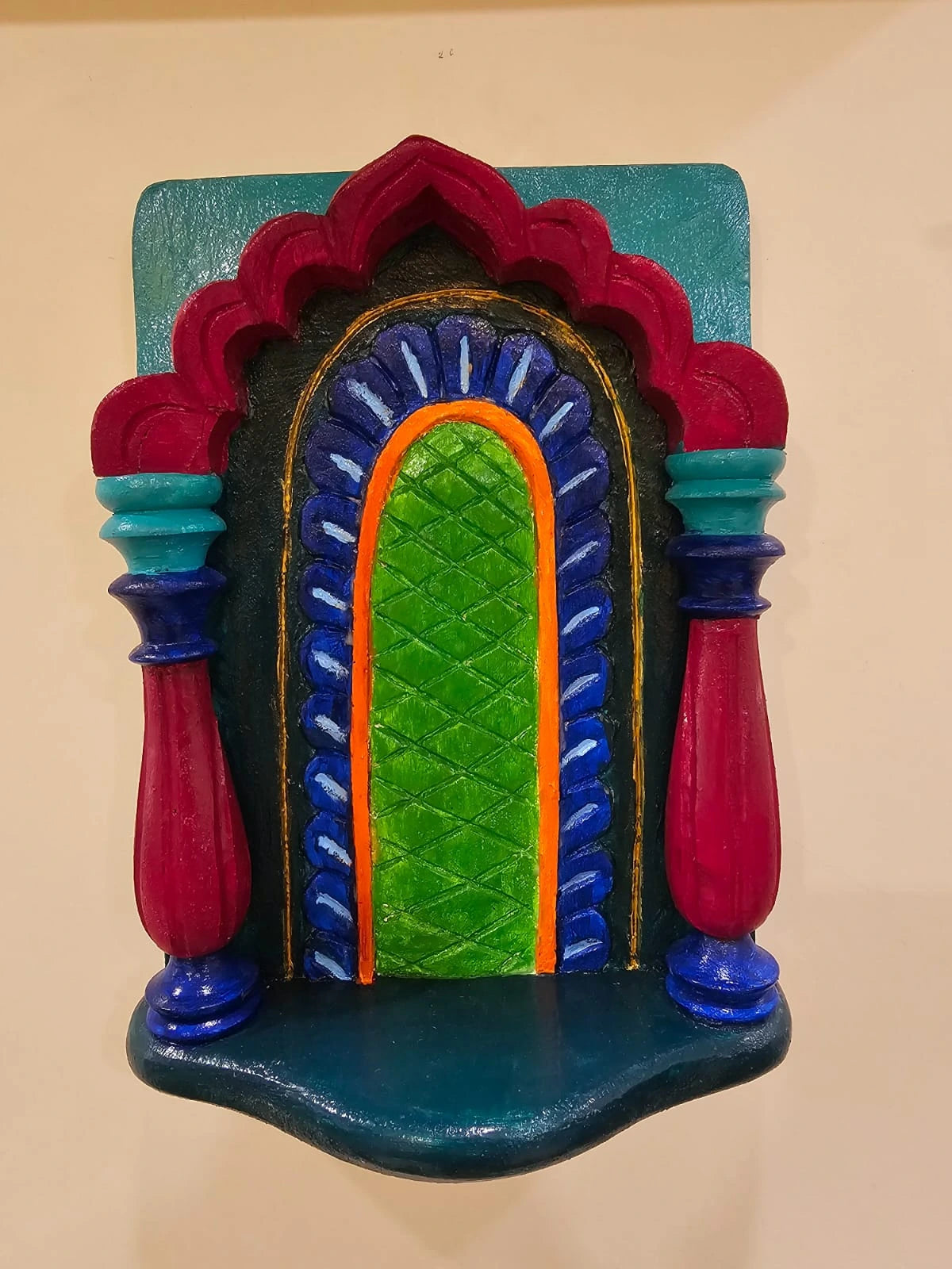 Jharokha- Blue, Green and Red