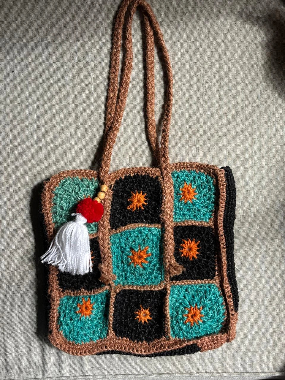 Granny's Square Crochet Tote Bag