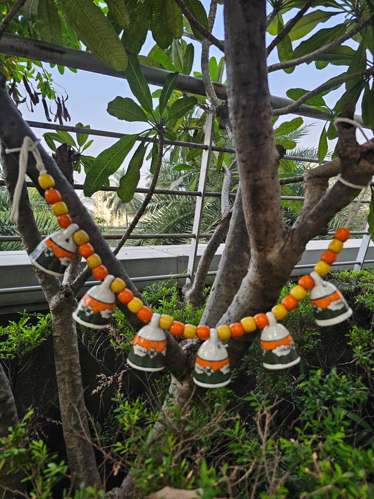 Ceramic Buntings-Orange+Green Bells