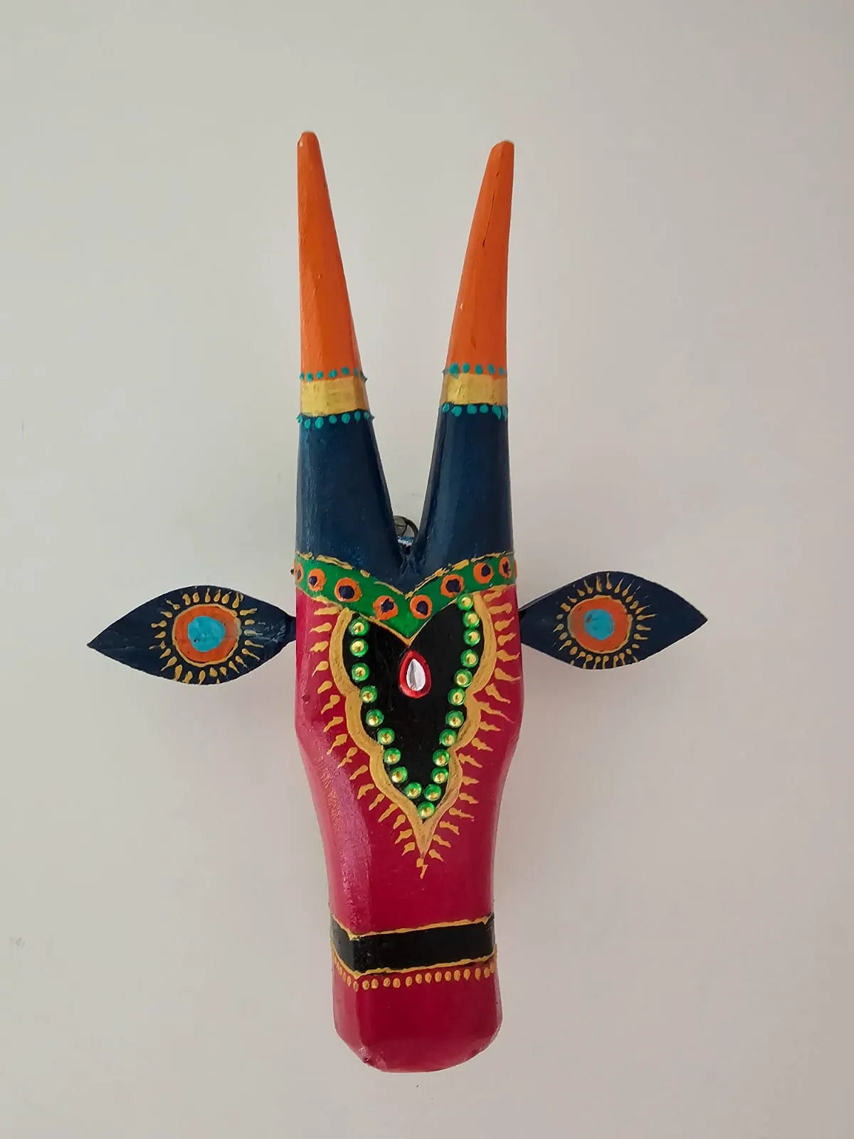 Hand painted Nandi Head- Maroon