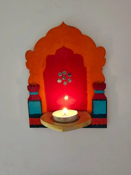 Tlight Candle Holder-Jharokha-Orange
