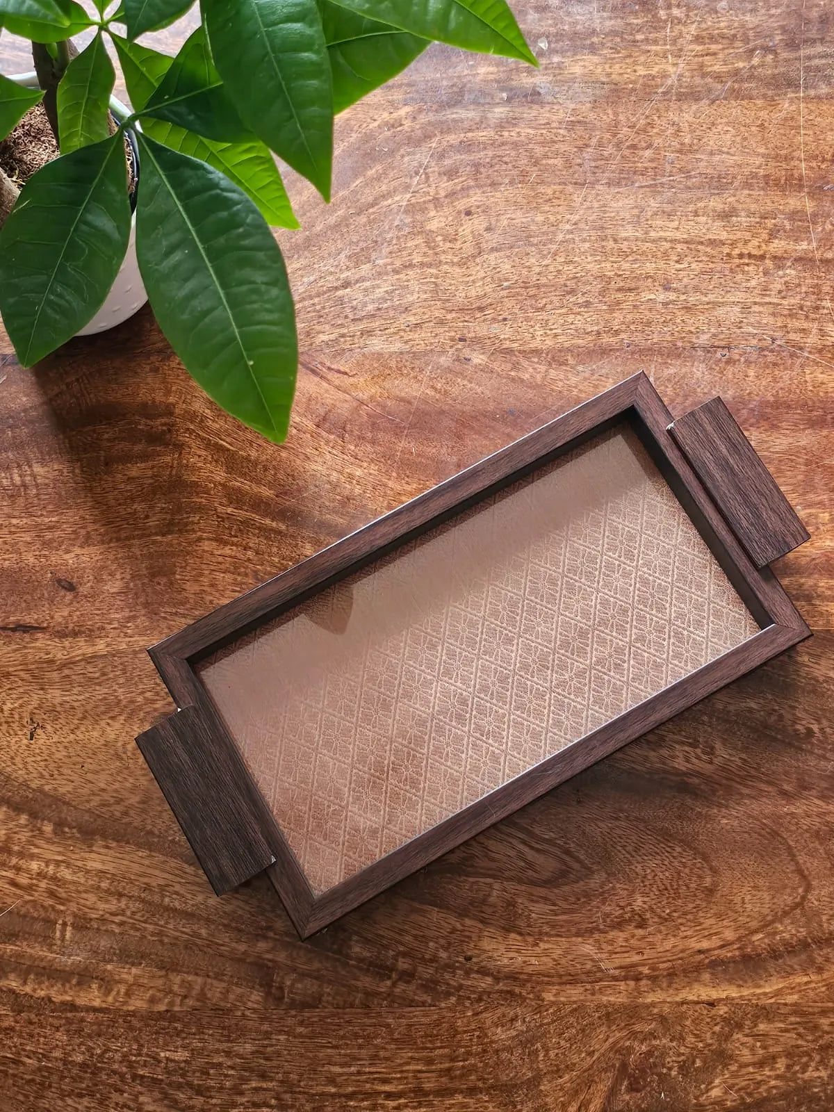 Serving Tray-Brown Brocade