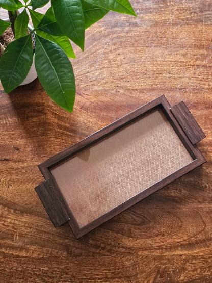 Serving Tray-Brown Brocade