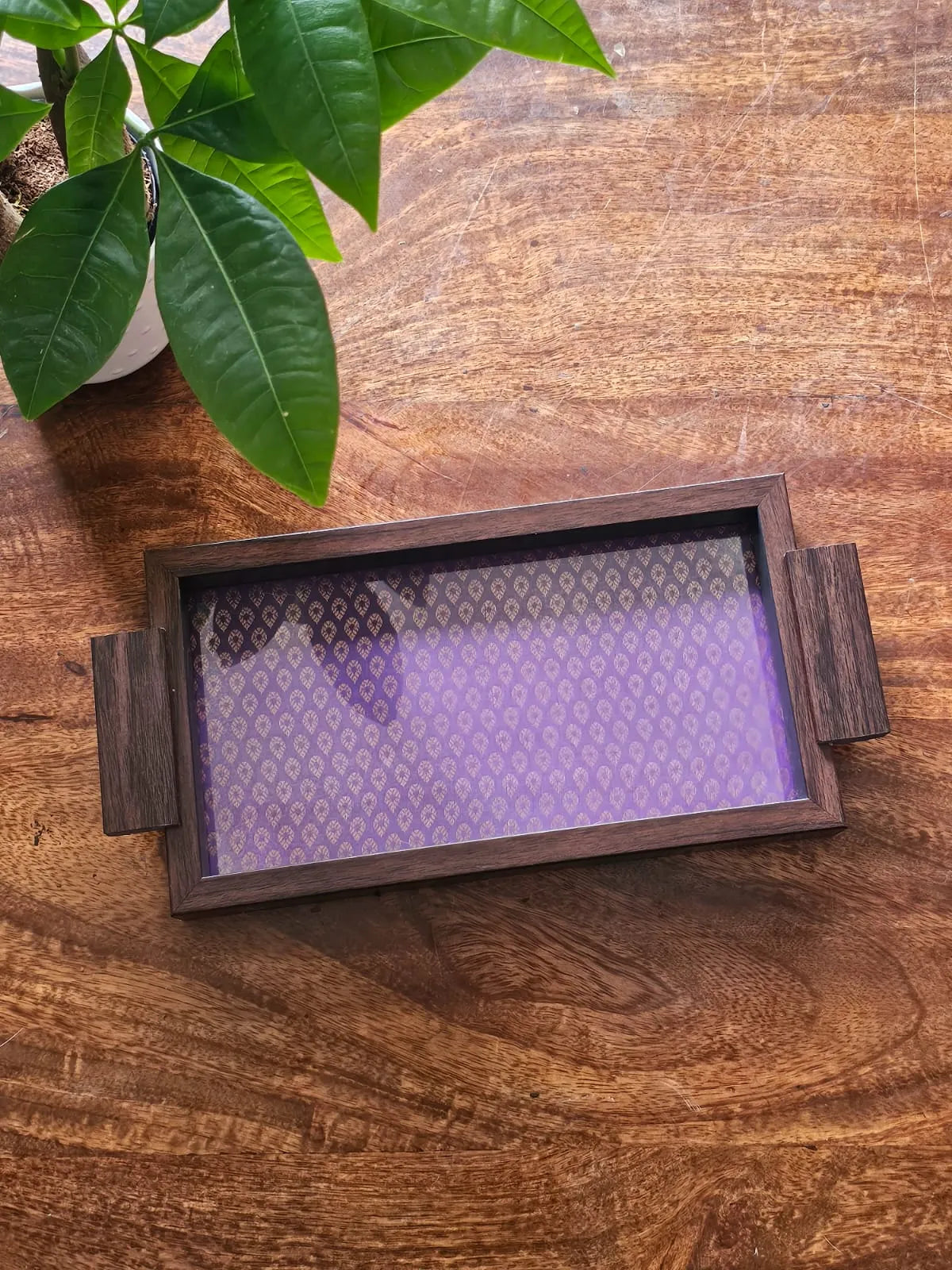 Serving Tray- Purple Brocade