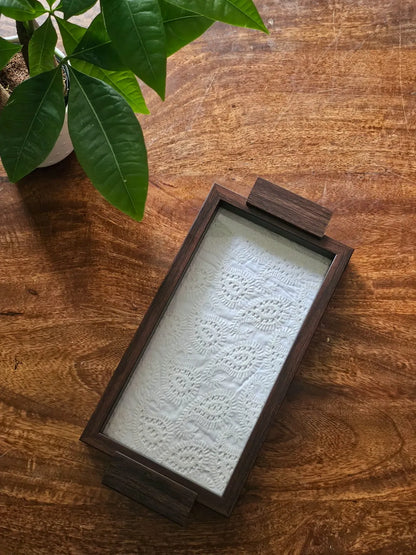 Serving Tray- White Hakoba work