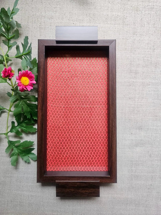 Serving Tray- Red Brocade
