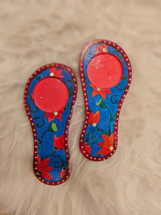 Tlight Candle Holder-Laxmi Paul-Blue + Red