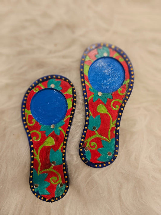 Tlight Candle Holder-Laxmi Paul- Red +Blue