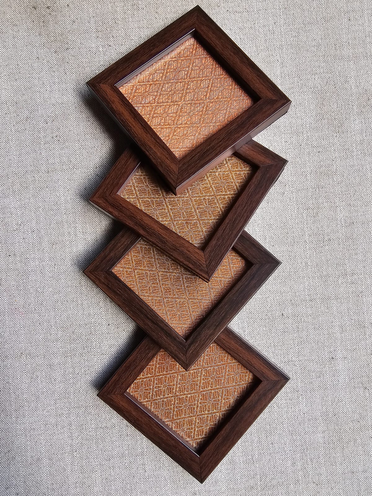 Fabric Coasters- Brocade Brown