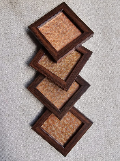 Fabric Coasters- Brocade Brown
