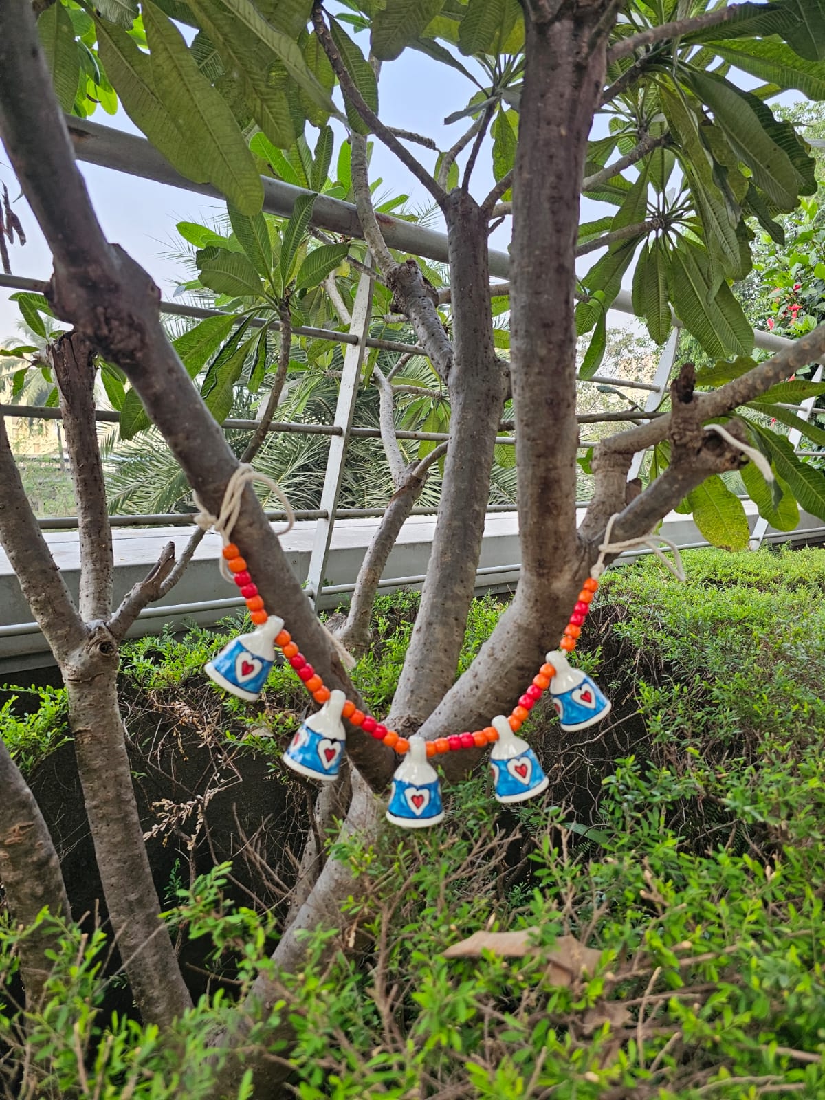 Ceramic Buntings-Blue Heart Bells