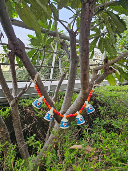 Ceramic Buntings-Blue Heart Bells