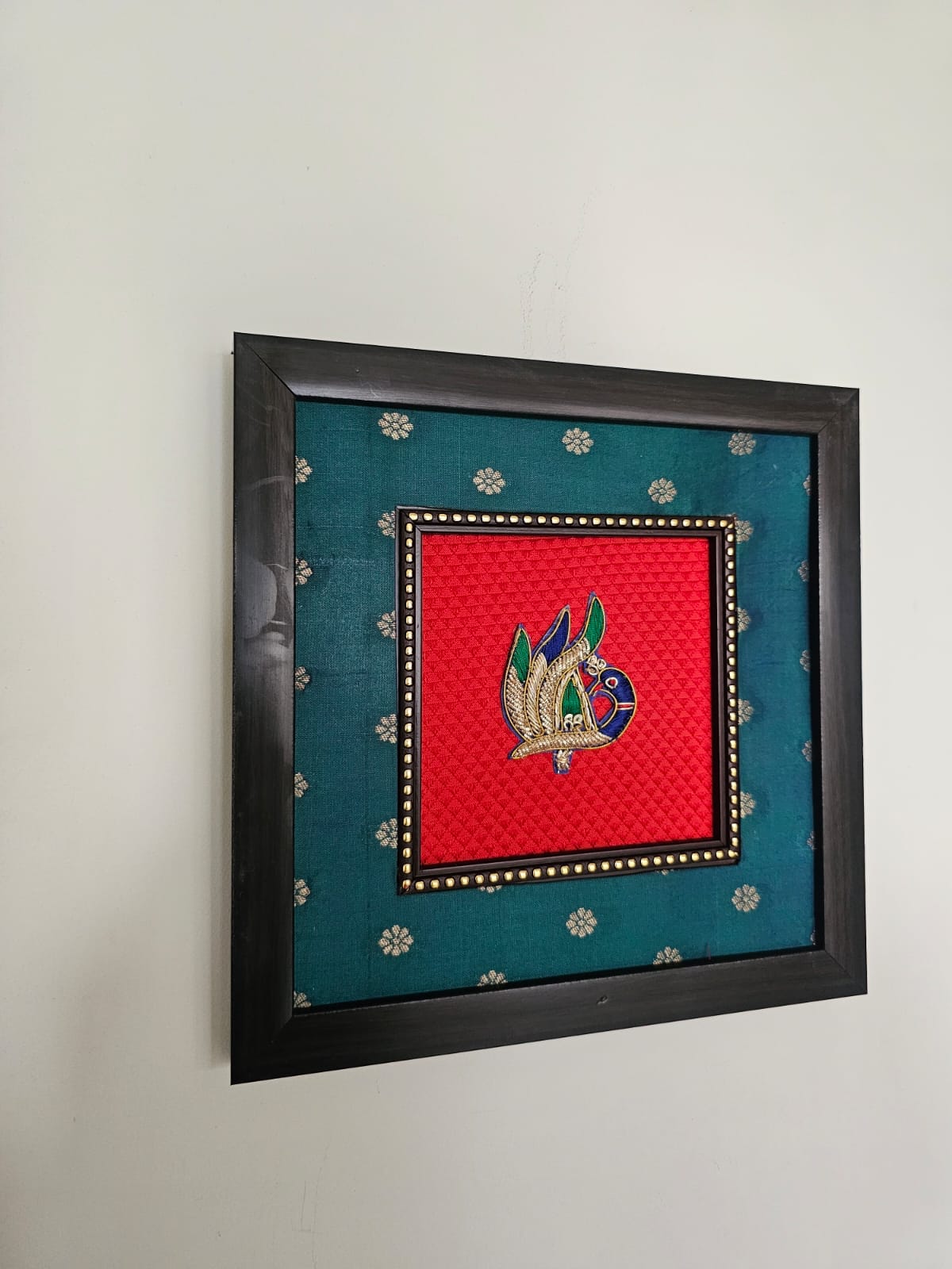 Kalakriti-Peacock Green+red-Small