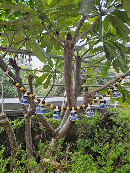 Ceramic Buntings-Blue Bells=Brown Beads