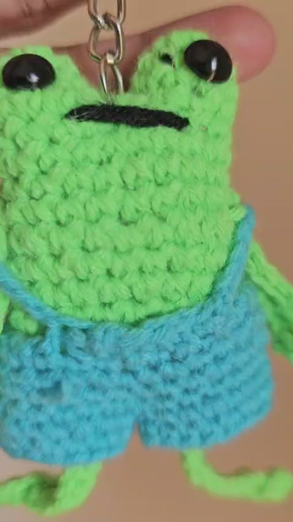 Crochet Keychain/Handbag Accessory-  Frogie