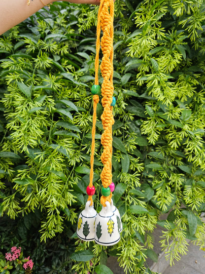 2 Bell Wind Chime-Ivory Leaves