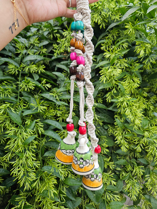4 Bells Wind Chime- Yellow +Green Bells